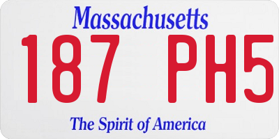 MA license plate 187PH5