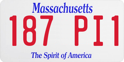 MA license plate 187PI1