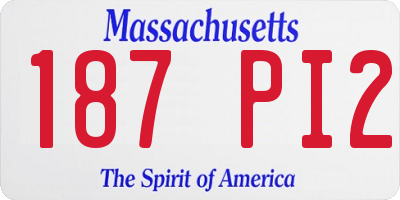 MA license plate 187PI2