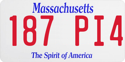 MA license plate 187PI4
