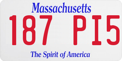MA license plate 187PI5