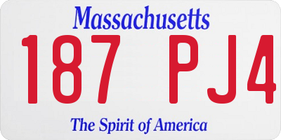 MA license plate 187PJ4