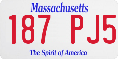 MA license plate 187PJ5
