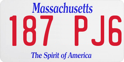 MA license plate 187PJ6