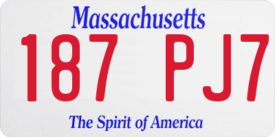 MA license plate 187PJ7