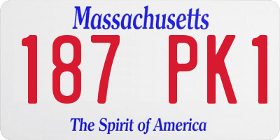 MA license plate 187PK1