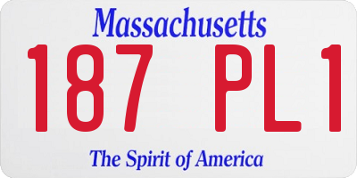 MA license plate 187PL1