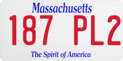 MA license plate 187PL2