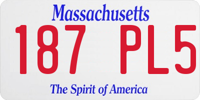 MA license plate 187PL5