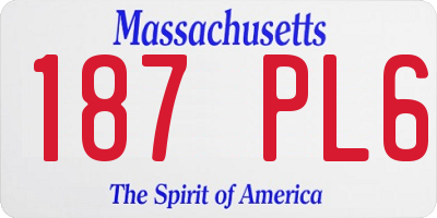 MA license plate 187PL6