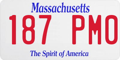 MA license plate 187PM0