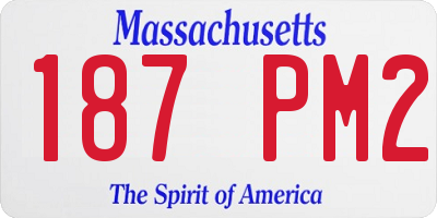 MA license plate 187PM2