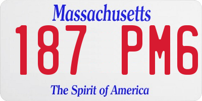 MA license plate 187PM6