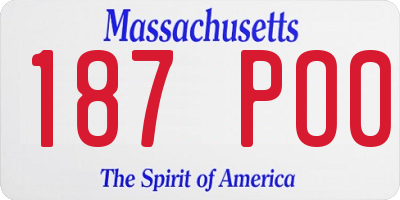 MA license plate 187PO0