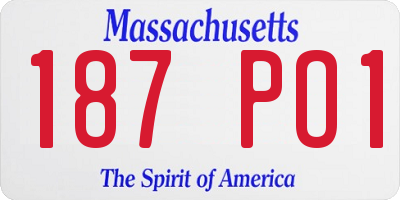 MA license plate 187PO1