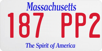 MA license plate 187PP2