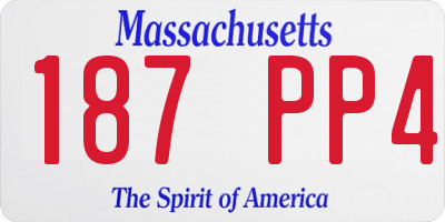 MA license plate 187PP4