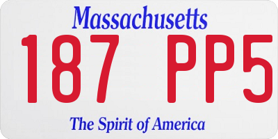 MA license plate 187PP5