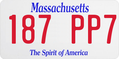 MA license plate 187PP7