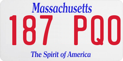MA license plate 187PQ0