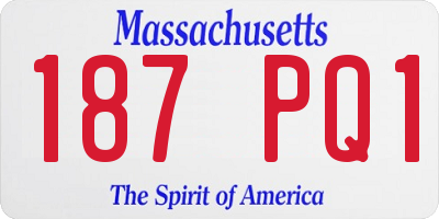 MA license plate 187PQ1