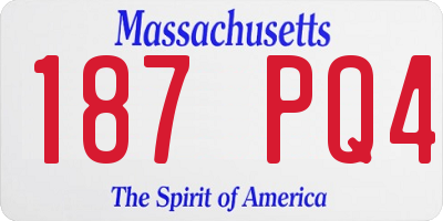 MA license plate 187PQ4