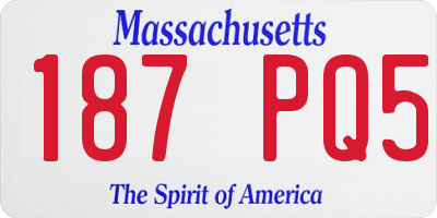 MA license plate 187PQ5