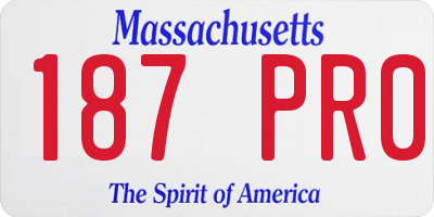 MA license plate 187PR0