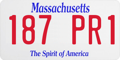 MA license plate 187PR1