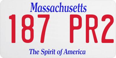 MA license plate 187PR2