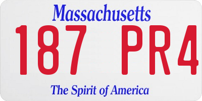 MA license plate 187PR4