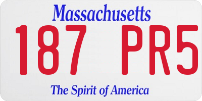 MA license plate 187PR5