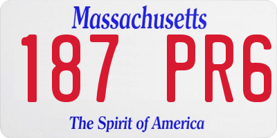 MA license plate 187PR6