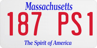 MA license plate 187PS1