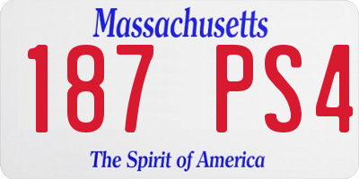 MA license plate 187PS4