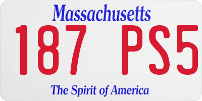 MA license plate 187PS5