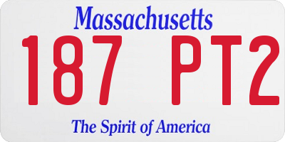 MA license plate 187PT2