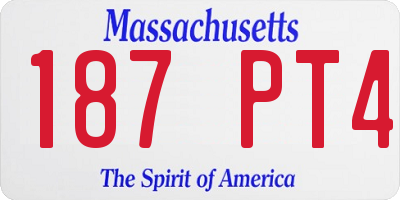 MA license plate 187PT4