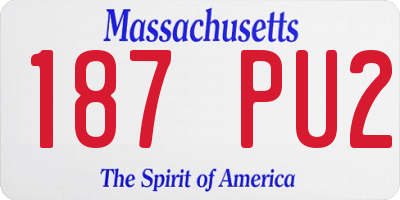 MA license plate 187PU2