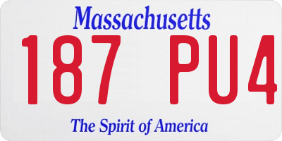 MA license plate 187PU4