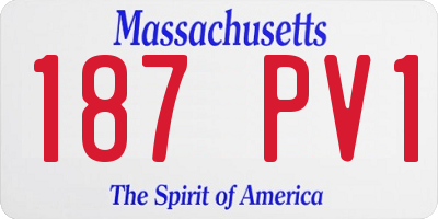 MA license plate 187PV1