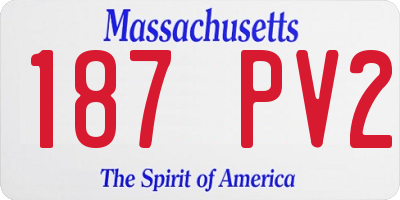 MA license plate 187PV2