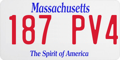 MA license plate 187PV4