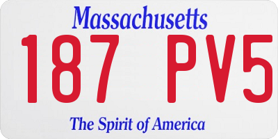 MA license plate 187PV5