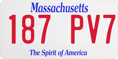 MA license plate 187PV7