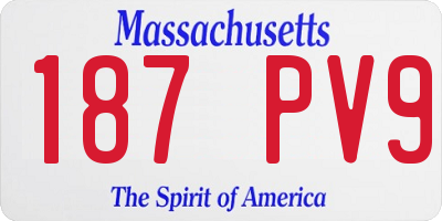 MA license plate 187PV9
