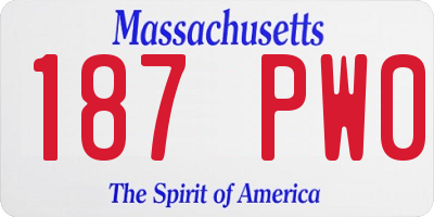 MA license plate 187PW0