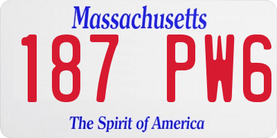 MA license plate 187PW6