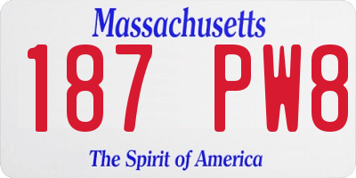 MA license plate 187PW8