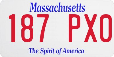 MA license plate 187PX0